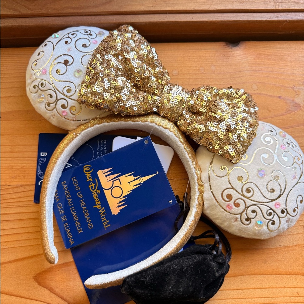 Disney Gold Sequin Bow Headband
